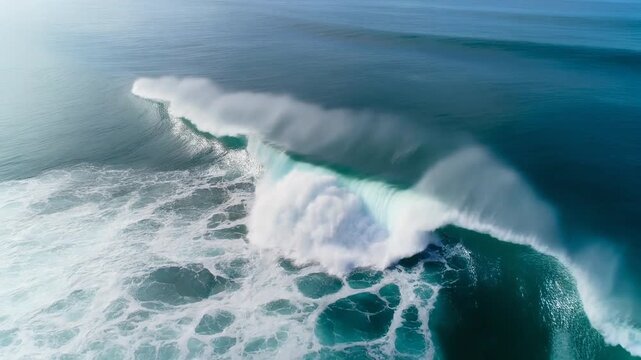 foamy waves rolling up in ocean
