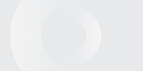 Abstract white glowing circle geometric on grey background