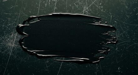 Abstract Black Paint Brush Stroke on Dark Textured Background Grunge Industrial Art Design Element