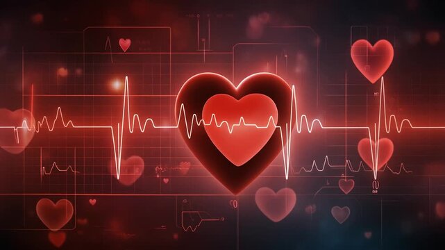 Heart Beats with medical background , service health and medical technology concept