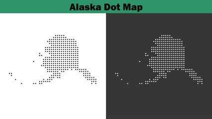 Alaska dot maps vector in the USA