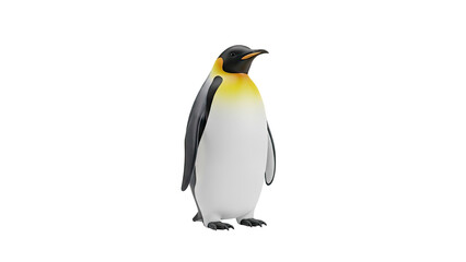 Fototapeta premium 3D Emperor Penguin Standing Still Isolated on transparent background