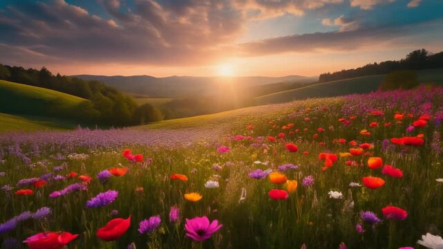 landscapes with flowers