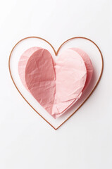 母の日ギフトカードに合うモノラインハート枠と紙ハートの上質感. 生成AI