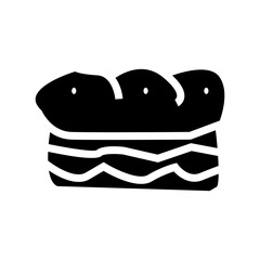 vector illustration of a sandwich bread glyph icon