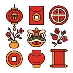 Colorful decorations symbolize celebration and tradition, featuring lanterns, flowers