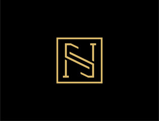 Abstract geometric logo design on black