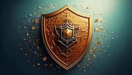 Illustration of a shield with security symbol