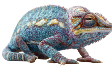 Realistic chameleon design highlighting soft color change intricate texture and unique reptile character isolated on transparent background PNG