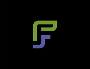 Abstract letter f logo design