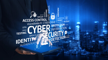 Engaging visual representation of cybersecurity elements, showcasing identity protection, threat detection, and data safety in a digital environment. Tessel