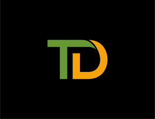 Abstract logo design with green and orange colors