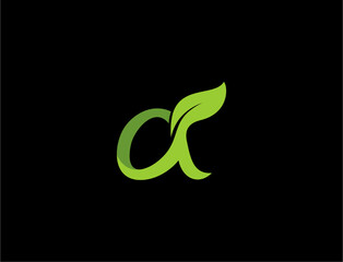 Green letter a with leaf logo