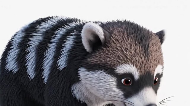 8K isolated illustration of binturong fur texture, made for early learning visual aids that introduce texture and animal traits to children.
