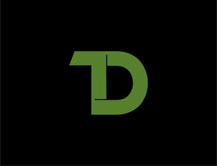 Green letter td logo on a black background