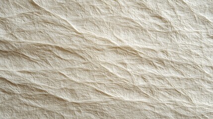Wrinkled Linen Fabric: A close-up shot of elegantly draped, wrinkled linen fabric reveals the textures of natural textile and the subtle interplay of light and shadow