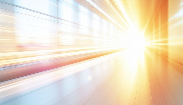 Abstract Light Streaks Extending Forward Futuristic Speed Background.