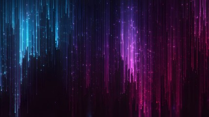 Abstract Digital Art with Neon Light Streaks and Dark Background.