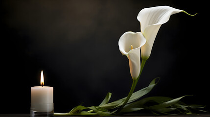 white orchid on black background