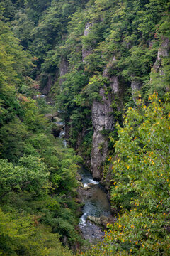 The scenery of Naruko Gorge in Miyagi Prefecture, Japan