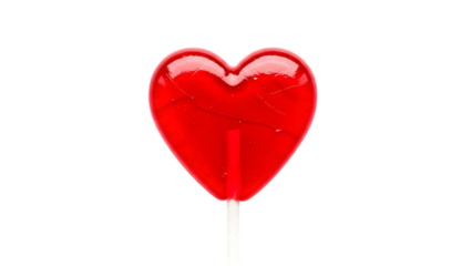 Red heart-shaped lollipop