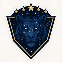Celestial Constellation Tiger Esports Mascot Logo Vector