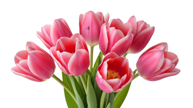 Vibrant pink tulips in full bloom