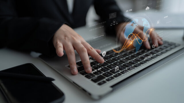 Global AI and data processing system enhances data, AI, and processing efficiency through digital network and global integration of intelligent technology Latch - Powered by Adobe