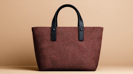 Fashion tote design with black handles isolated for presentation