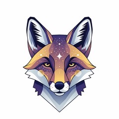 Mystical Fox Portrait with Cosmic Sparkle Details