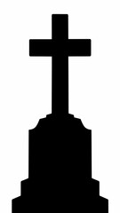 Christian Cross Silhouette on Monument.