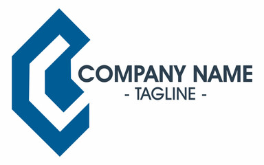 A logo template for a company, with placeholders for the name and slogan.