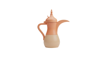 3D Dallah coffee pot transparent background