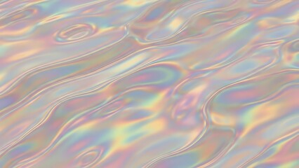 Fluid holographic pattern featuring gentle waves and shimmering light reflections