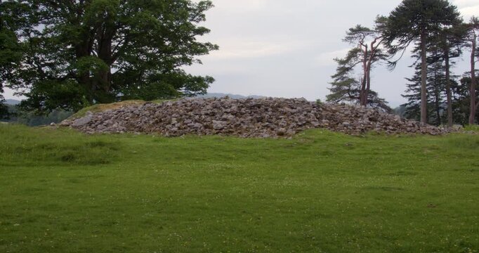 Wide shot of the Dunchraigaig Cairn near the Nether Largie Standing Stones at Kilmartin