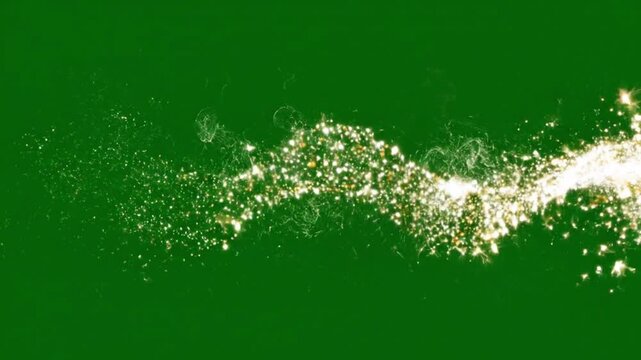 Magical Sparkle Trail and Fairy Dust on Green Screen