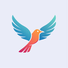 Obraz premium Stylized White Dove in Flight with Red Accent Markings.