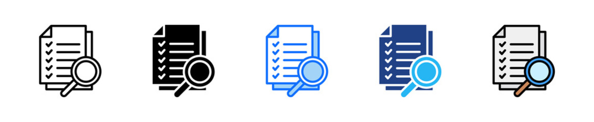 Kyc Review Icon Set Multiple Style Collection