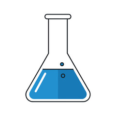 Blue liquid in flask Vector