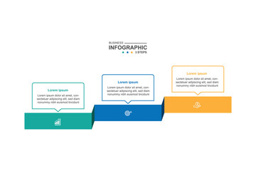 3 step infographic design. schedule concept with paper layout. can be used for workflow illustration