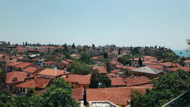 A scenic view of Mediterranean coastal city Antalya in Turkey