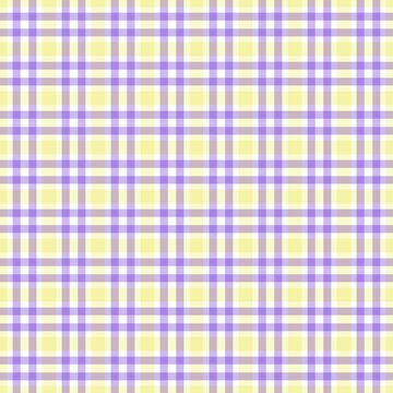 Pastel purple and yellow gingham pattern background. Soft aesthetic checkered fabric texture for scrapbooking and spring designs. 