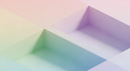 Abstract Geometric Cubes with Soft Pastel Gradient Colors