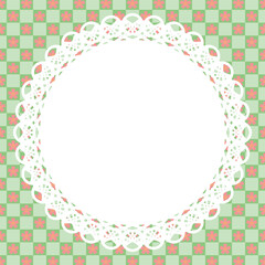 丸型レース&times;桜(若草色)