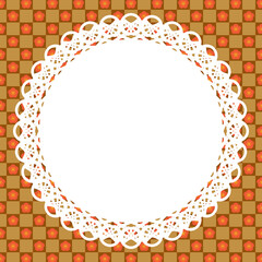 丸型レース&times;梅(金茶)