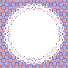 丸型レース&times;桜(藤色)