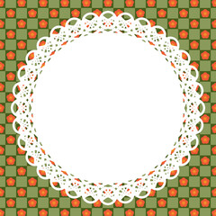 丸型レース&times;梅(抹茶)