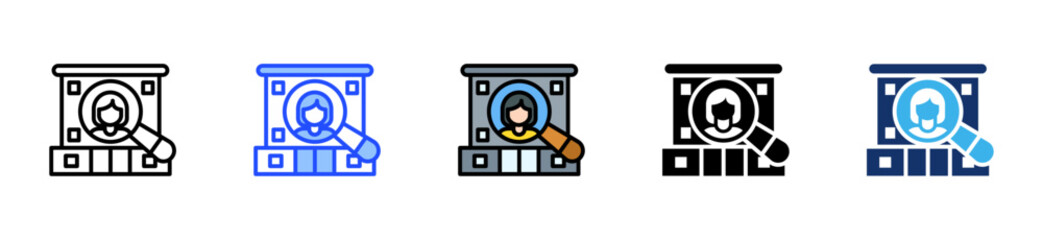 Recruitment Agency Icon Collection With Multiple Styles