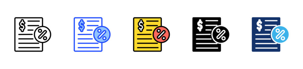 Payroll Tax Icon Collection With Multiple Styles
