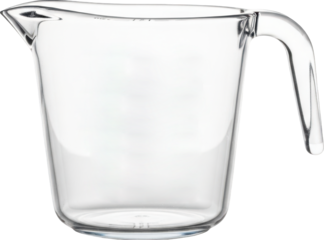 Empty Clear Glass Measuring Jug